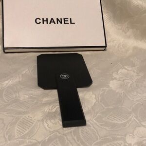 CHANEL Sleek Black Hand Mirror